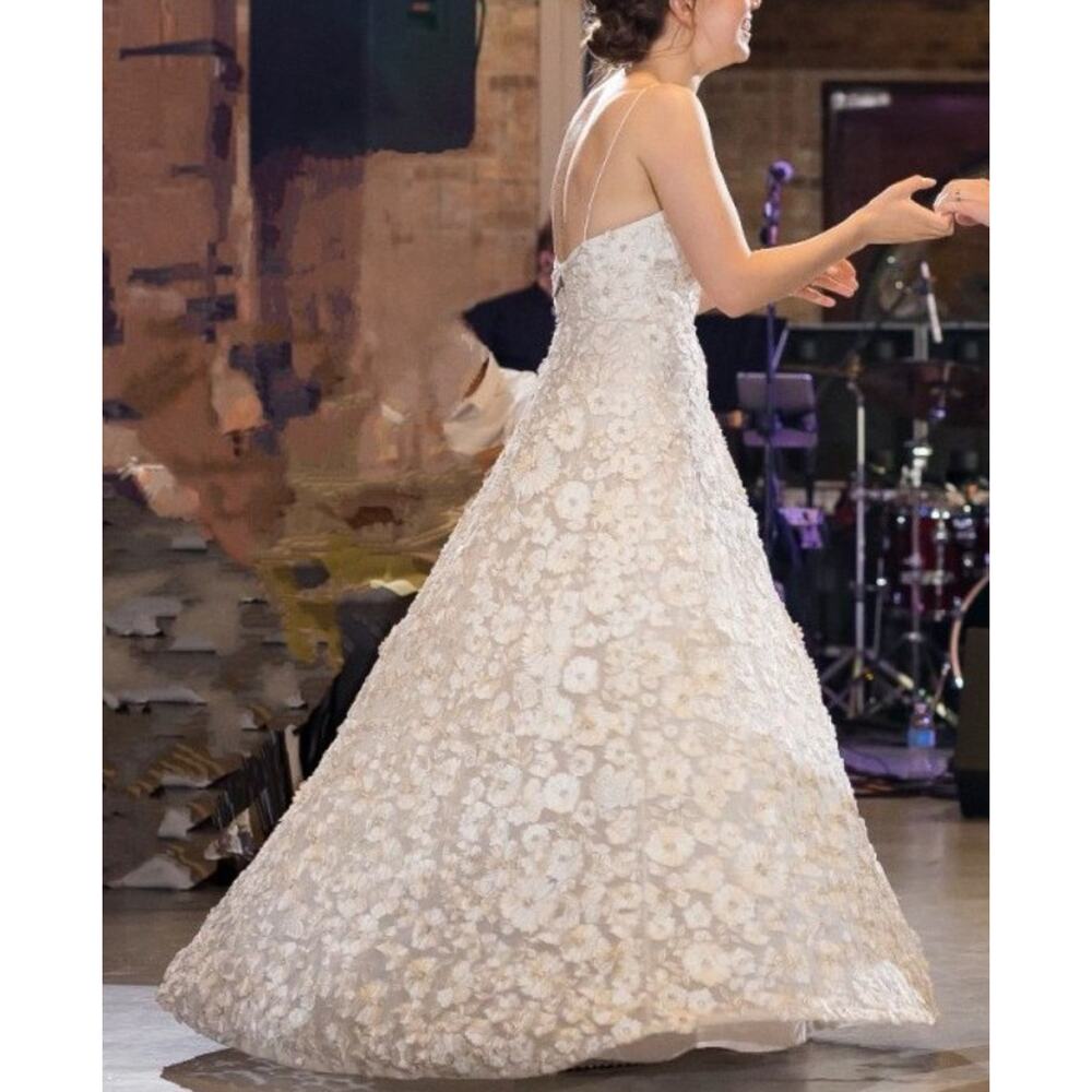 NWT $3000 ALICE + OLIVIA DOMENICA EMBELLISHED BALL GOWN DRESS Sz 2 White Bridal